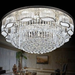 Luminária de teto de cristal contemporânea simples redonda embutida luminária de montagem