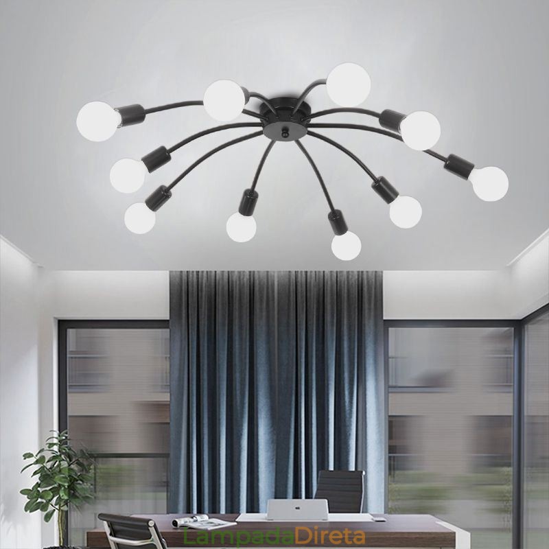Luminária de teto Spider, luminária de jantar antiga, clássica, embutida, 8 10 braços