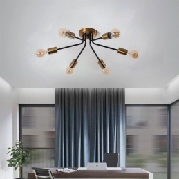 Lustre Sputnik 6 luzes semi embutidas luminária de teto