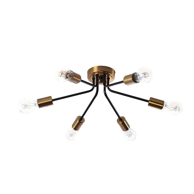 Lustre Sputnik 6 luzes semi embutidas luminária de teto