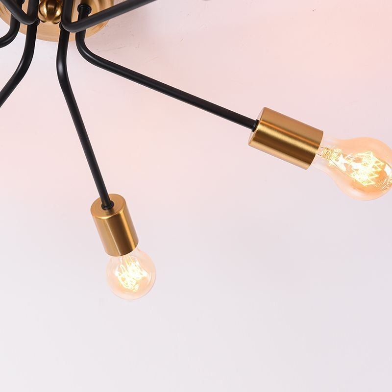 Lustre Sputnik 6 luzes semi embutidas luminária de teto