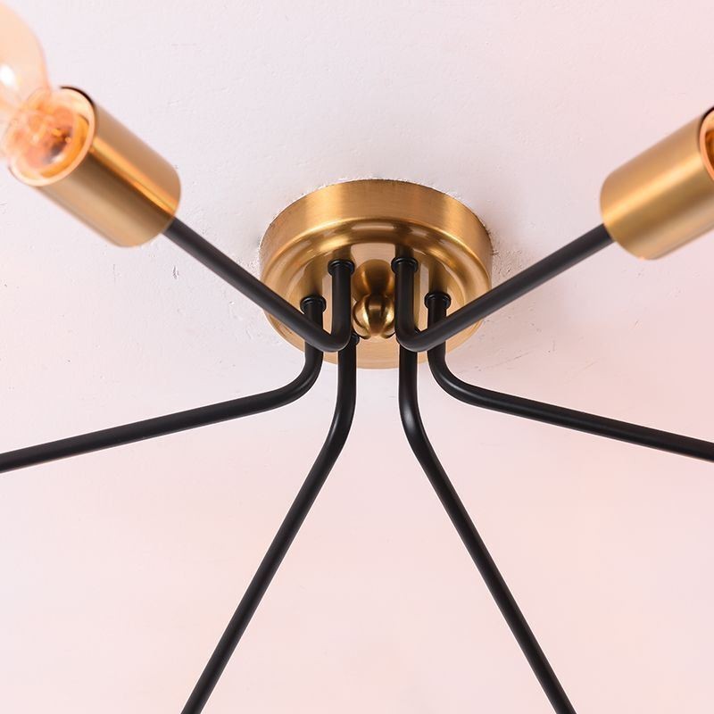 Lustre Sputnik 6 luzes semi embutidas luminária de teto
