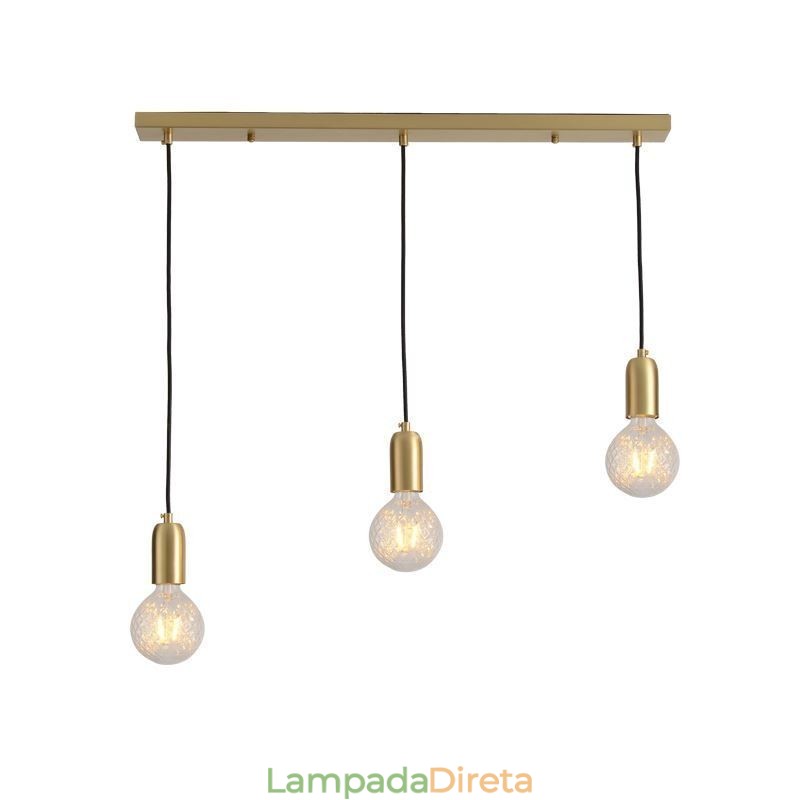 Nordic Brass 3 Pendant Cluster Light Island Luminária criativa minimalista