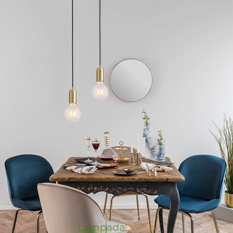 Nordic Brass 3 Pendant Cluster Light Island Luminária criativa minimalista