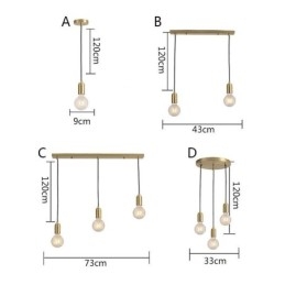 Nordic Brass 3 Pendant Cluster Light Island Luminária criativa minimalista