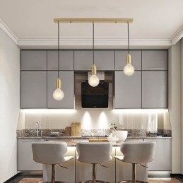 Nordic Brass 3 Pendant Cluster Light Island Luminária criativa minimalista