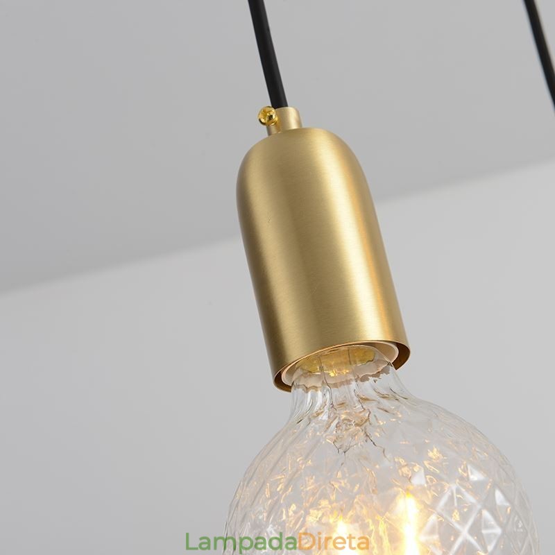 Nordic Brass 3 Pendant Cluster Light Island Luminária criativa minimalista