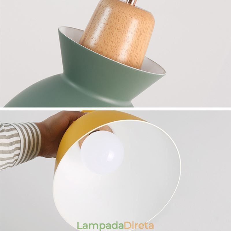 Luminária pendente nórdica simples Macaron Iron Arti Three Lights