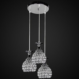 Lustre de Cristal Moderno Contemporâneo Metal