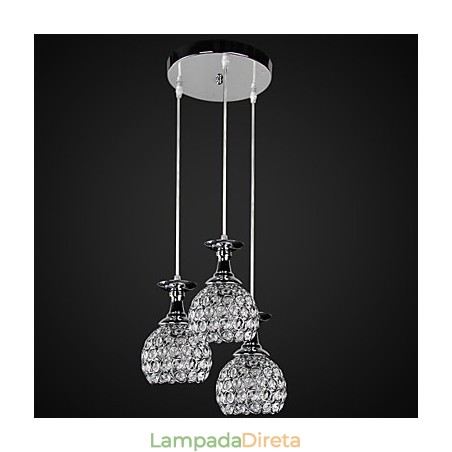 Lustre de Cristal Moderno Contemporâneo Metal Lustre de Cristal Moderno Contemporâneo Metal