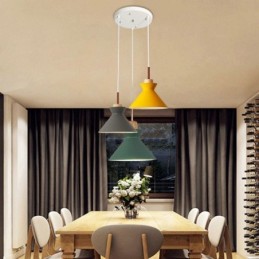 Nordic Macaron Island 3 Luzes Pendentes Iluminação Simples Ferro Arti Três Luzes