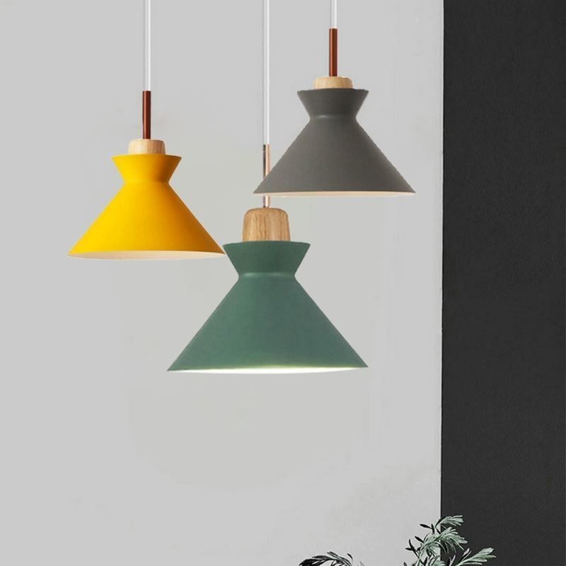 Nordic Macaron Island 3 Luzes Pendentes Iluminação Simples Ferro Arti Três Luzes