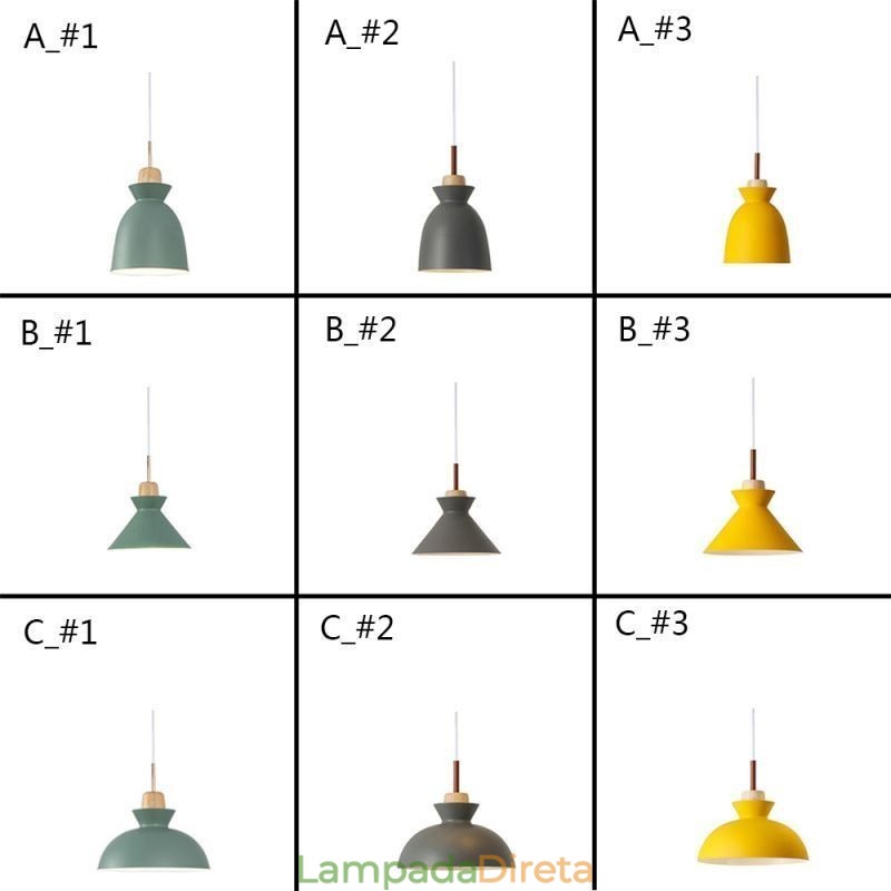Macaron Pendant Light Nordic Simple Iron Arti Três luzes Luminária