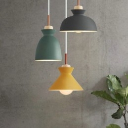 Macaron Pendant Light Nordic Simple Iron Arti Três luzes Luminária