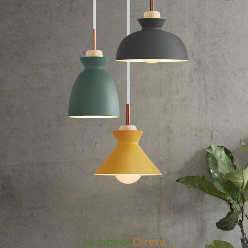 Macaron Pendant Light Nordic Simple Iron Arti Três luzes Luminária