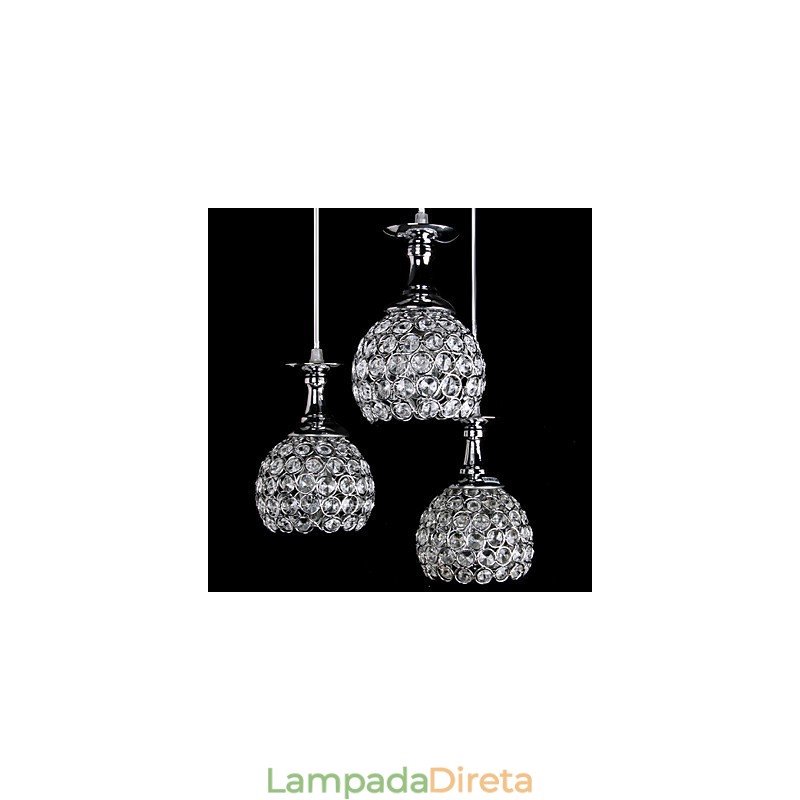 Lustre de Cristal Moderno Contemporâneo Metal