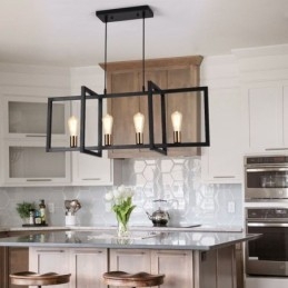 Luminária pendente de 4 luzes estilo industrial Lightingway