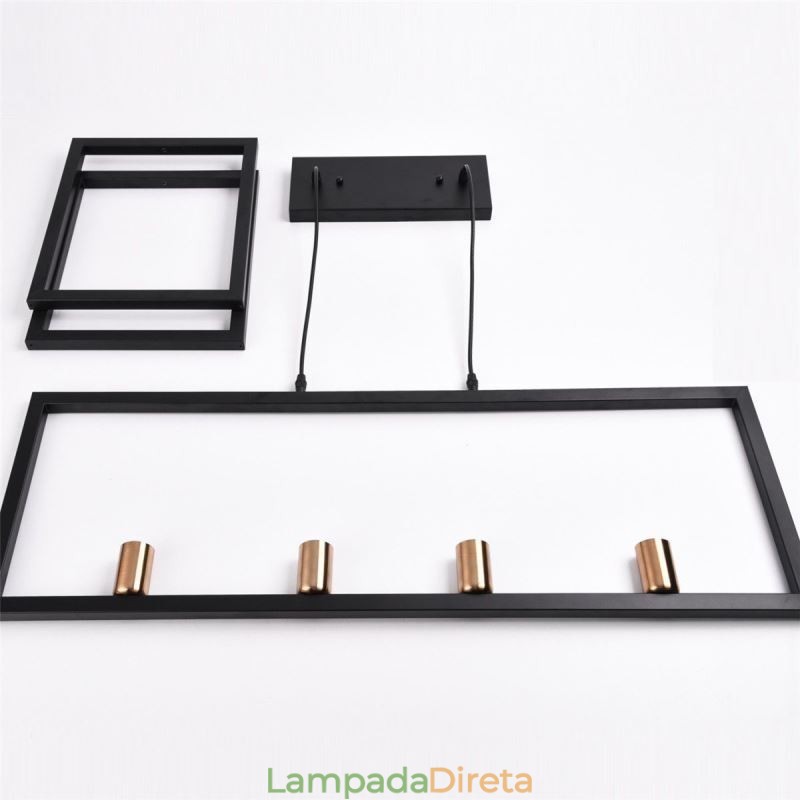 Luminária pendente de 4 luzes estilo industrial Lightingway