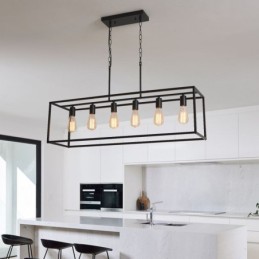 Luminária pendente de fazenda, ilha, luzes suspensas, 6 luzes