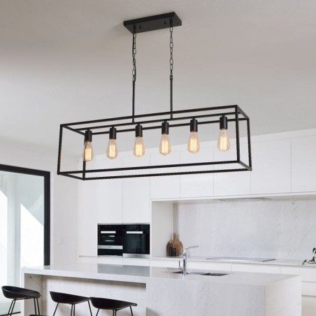 Luminária pendente de fazenda, ilha, luzes suspensas, 6 luzes Luminária pendente de fazenda, ilha, luzes suspensas, 6 luzes
