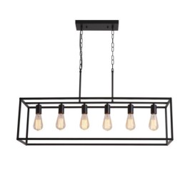 Luminária pendente de fazenda, ilha, luzes suspensas, 6 luzes
