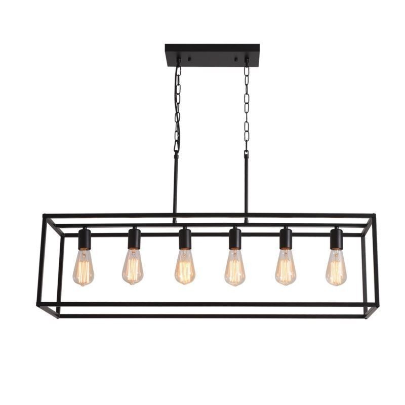 Luminária pendente de fazenda, ilha, luzes suspensas, 6 luzes