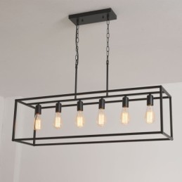Luminária pendente de fazenda, ilha, luzes suspensas, 6 luzes