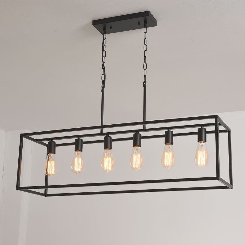 Luminária pendente de fazenda, ilha, luzes suspensas, 6 luzes