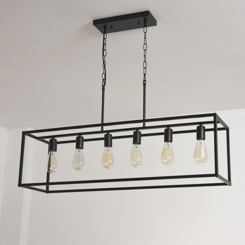 Luminária pendente de fazenda, ilha, luzes suspensas, 6 luzes