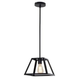 Luminária pendente rústica de fazenda, luminária industrial de teto em metal, mini luminária de ilha em formato trapezoidal