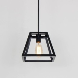 Luminária pendente rústica de fazenda, luminária industrial de teto em metal, mini luminária de ilha em formato trapezoidal