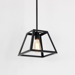 Luminária pendente rústica de fazenda, luminária industrial de teto em metal, mini luminária de ilha em formato trapezoidal