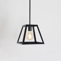 Luminária pendente rústica de fazenda, luminária industrial de teto em metal, mini luminária de ilha em formato trapezoidal