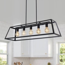 Luminária pendente de metal industrial, luminária de teto trapezoidal suspensa