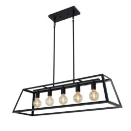 Luminária pendente de metal industrial, luminária de teto trapezoidal suspensa