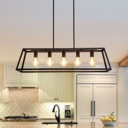 Luminária pendente de metal industrial, luminária de teto trapezoidal suspensa