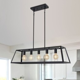 Luminária pendente de metal industrial, luminária de teto trapezoidal suspensa