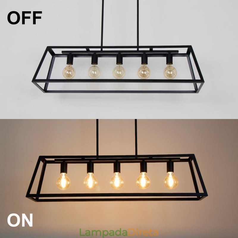 Luminária pendente de metal industrial, luminária de teto trapezoidal suspensa