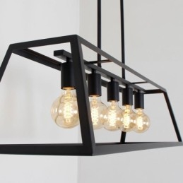 Luminária pendente de metal industrial, luminária de teto trapezoidal suspensa
