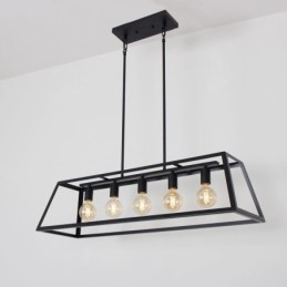 Luminária pendente de metal industrial, luminária de teto trapezoidal suspensa