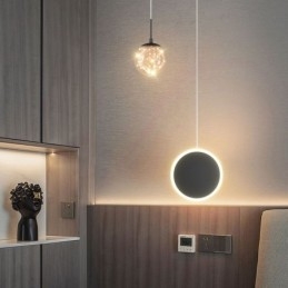 Luminária pendente de anel redondo moderna luminária suspensa de bola