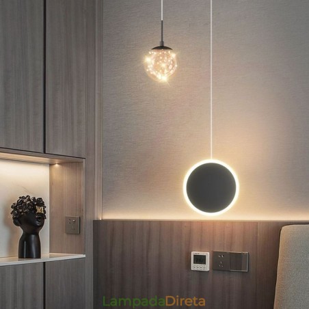 Luminária pendente de anel redondo moderna luminária suspensa de bola Luminária pendente de anel redondo moderna luminária suspensa de bola