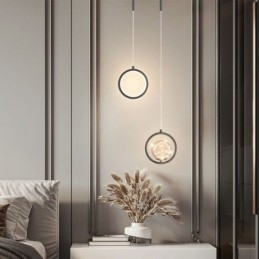 Luminária pendente de anel redondo moderna luminária suspensa de bola