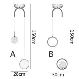 Luminária pendente de anel redondo moderna luminária suspensa de bola