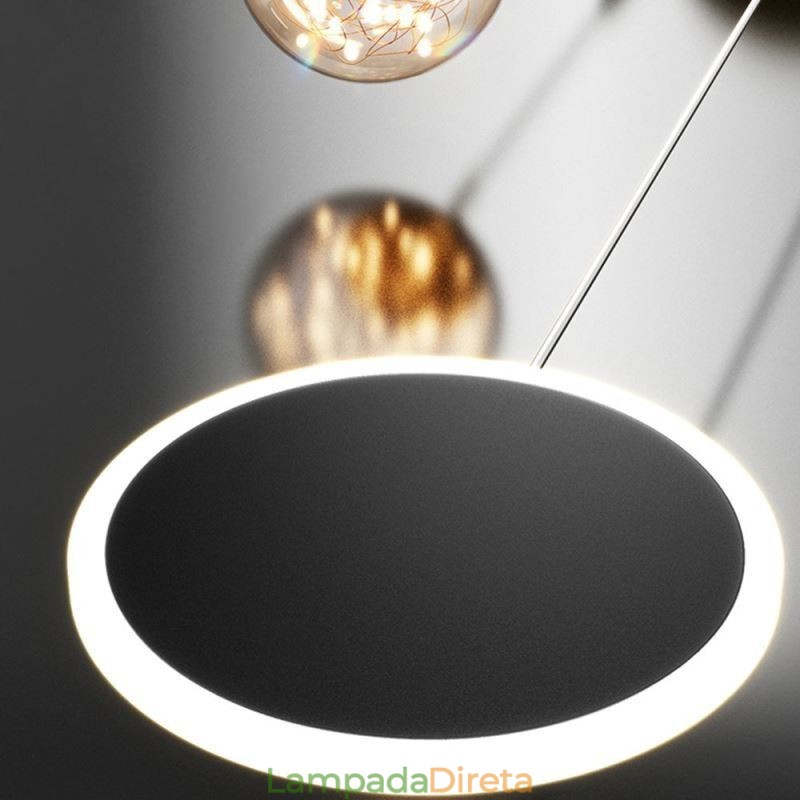 Luminária pendente de anel redondo moderna luminária suspensa de bola