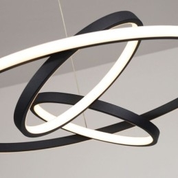 Lustre moderno regulável com 3 anéis de iluminação pendente