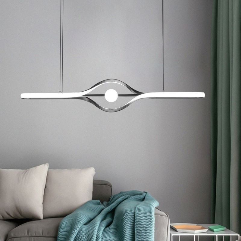 Luminária pendente linear moderna com tira longa