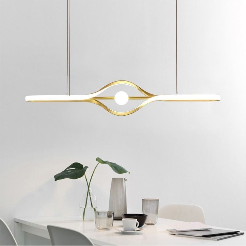 Luminária pendente linear moderna com tira longa