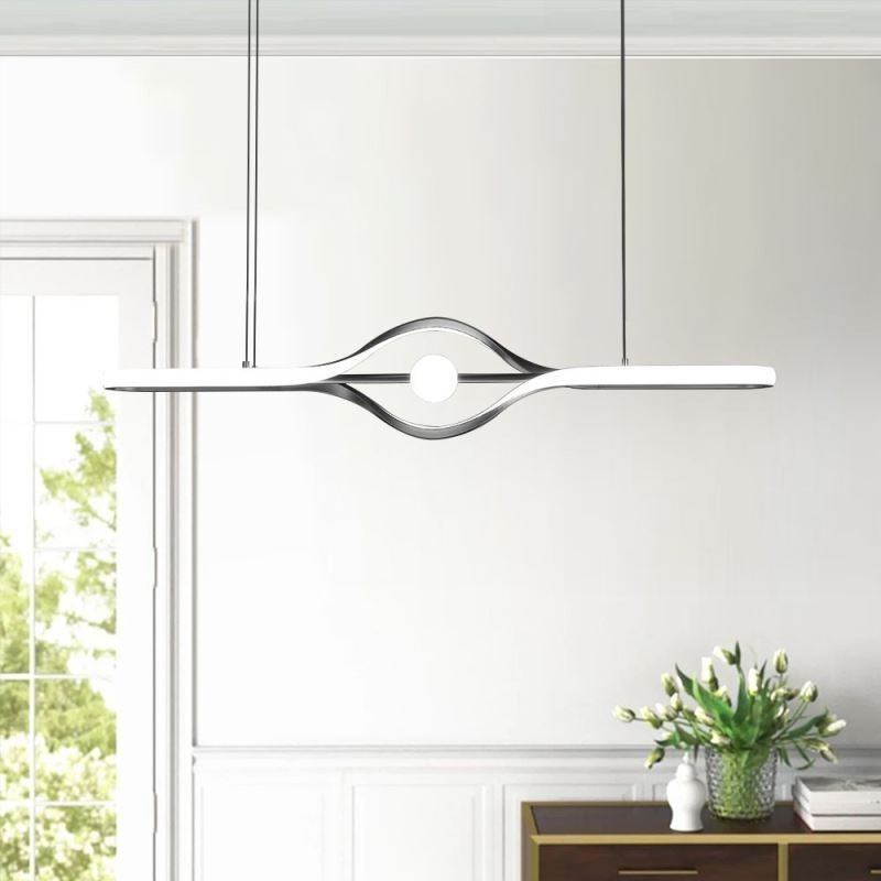 Luminária pendente linear moderna com tira longa