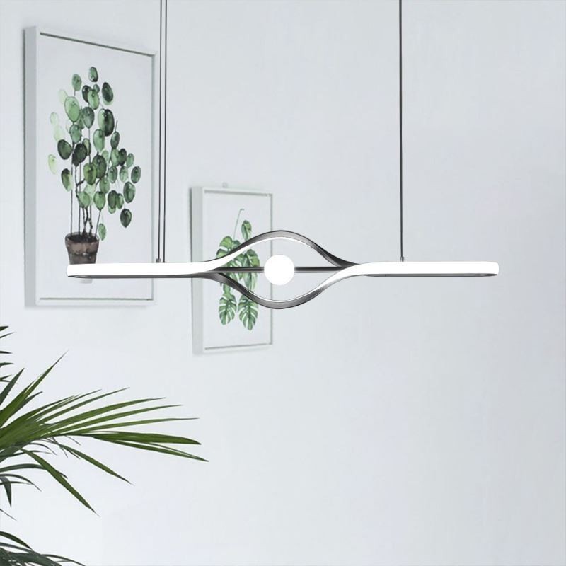 Luminária pendente linear moderna com tira longa